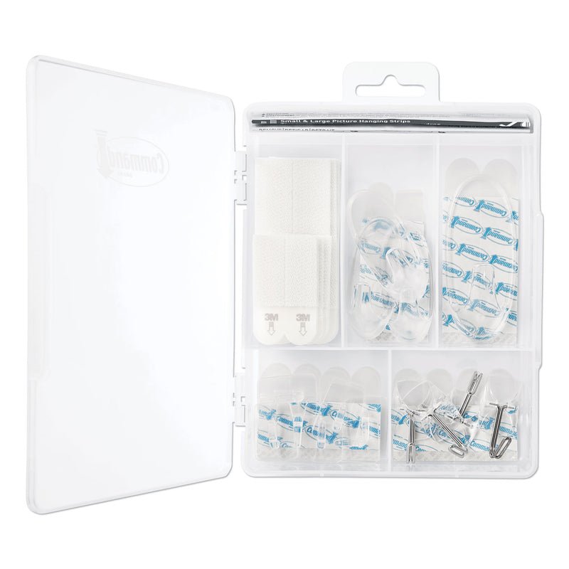 Command Clear Hooks and Strips, Plastic, Asst, 16 Picture Strips/15 Hooks/22 Strips/PK