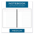 Cambridge Wirebound Guided Action Planner Notebook, 1 Subject, Project-Management Format, Gray Cover, 9.5 x 7.5, 80 Sheets
