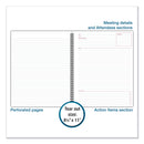 Cambridge Wirebound Guided Meeting Notes Notebook, 1 Subject, Meeting-Minutes/Notes Format, Dark Gray Cover, 11 x 8.25, 80 Sheets