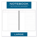 Cambridge Wirebound Guided Action Planner Notebook, 1-Subject, Project-Management Format, Gray Cover, 11 x 8.5, 80 Sheets
