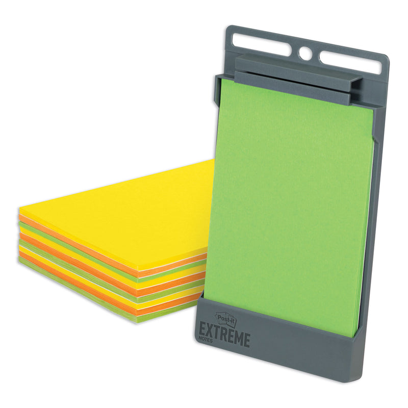 Post-it XL Notes with Extreme Flat Pad Holder, 4.5" x 6.75", Assorted Colors, 25 Sheets/Pad, 9 Pads/Pack