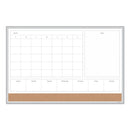 U Brands 4N1 Magnetic Dry Erase Combo Board, 36 x 24, White/Natural