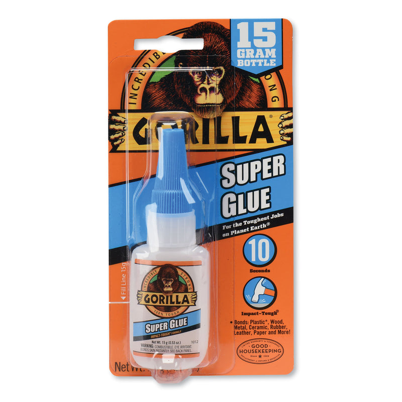 Gorilla Super Glue, 0.53 oz, Dries Clear, 4/Carton