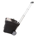 Storex Premium Mobile File Transport Box with Telescoping Handle and Organizer Tray, Letter Files, 15" x 16.38" x 14.25", Black/Gray