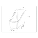 Storex Interlocking Book Bins with Clear Label Pouches, 4.75" x 12.63" x 7", Assorted Colors, 5/Pack