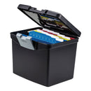 Storex Portable File Box with Large Organizer Lid, Letter Files, 13.25" x 10.88" x 11", Black