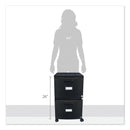 Storex Two-Drawer Mobile Filing Cabinet, 2 Legal/Letter-Size File Drawers, Black, 14.75" x 18.25" x 26"