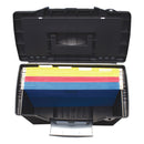 Storex Portable Letter/Legal Filebox with Organizer Lid, Letter/Legal Files, 14.5" x 10.5" x 12", Black