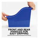 Storex Interlocking Book Bins with Clear Label Pouches, 4.75" x 12.63" x 7", Assorted Colors, 5/Pack