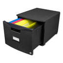 Storex Single-Drawer Mobile Filing Cabinet, 1 Legal/Letter-Size File Drawer, Black, 14.75" x 18.25" x 12.75"