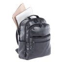 Swiss Mobility Valais Backpack, Fits Devices Up to 15.6", Leather, 5.5 x 5.5 x 16.5, Black
