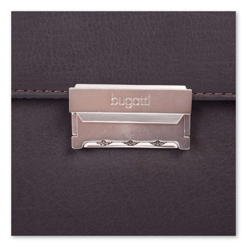 Swiss Mobility Milestone Briefcase, Fits Devices Up to 15.6", Leather, 5 x 5 x 12, Brown