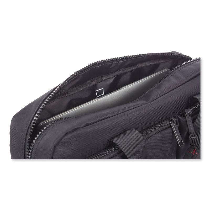 Swiss Mobility Stride Executive Briefcase, Fits Devices Up to 15.6", Polyester, 4 x 4 x 11.5, Black