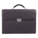 Swiss Mobility Milestone Briefcase, Fits Devices Up to 15.6", Leather, 5 x 5 x 12, Brown