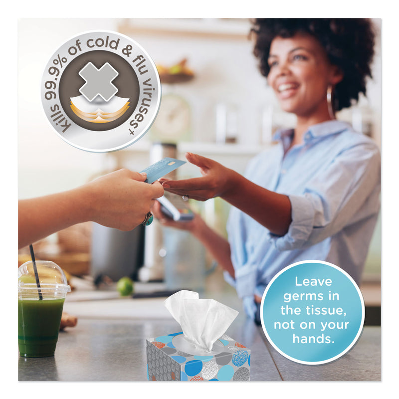 Kleenex Boutique Anti-Viral Facial Tissue, 3-Ply, White, Pop-Up Box, 60 Sheets/Box, 3 Boxes/Pack, 4 Packs/Carton