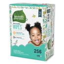 Seventh Generation Free and Clear Baby Wipes, Refill, 7 x 7, Unscented, White, 256/Pack