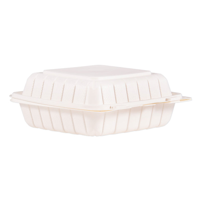 ProPlanet Hinged Lid Containers, Single Compartment, 8.3 x 8 x 3, White, Plastic, 150/Carton