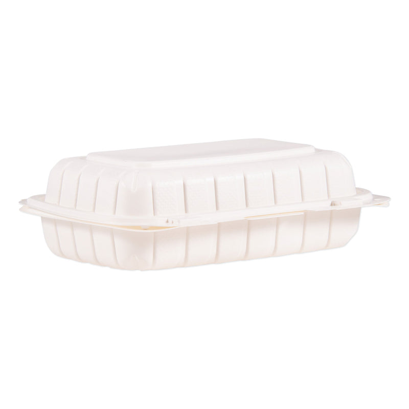 ProPlanet Hinged Lid Containers, Hoagie Container, 6.5 x 9 x 2.8, White, Plastic, 200/Carton