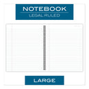 Cambridge Wirebound Business Notebook, 1 Subject, Wide/Legal Rule, Black Cover, 11 x 8.5, 80 Sheets