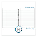 Cambridge Wirebound Business Notebook, 1 Subject, Wide/Legal Rule, Black Cover, 11 x 8.5, 80 Sheets