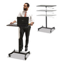 Victor DC500 High Rise Collection Mobile Adjustable Standing Desk, 30.75" x 22" x 29" to 44", Black