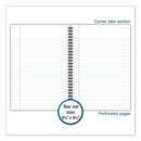 Cambridge Wirebound Business Notebook, 1 Subject, Wide/Legal Rule, Black Linen Cover, 9.5 x 6.63, 80 Sheets