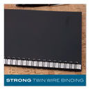 Cambridge Wirebound Business Notebook, 1 Subject, Wide/Legal Rule, Black Linen Cover, 9.5 x 6.63, 80 Sheets