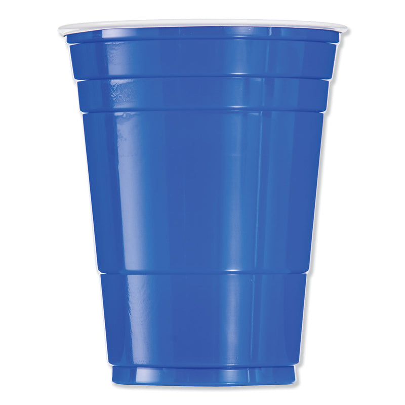 Dart Solo Plastic Party Cold Cups, 16 oz, Blue, 50/Bag, 20 Bags/Carton