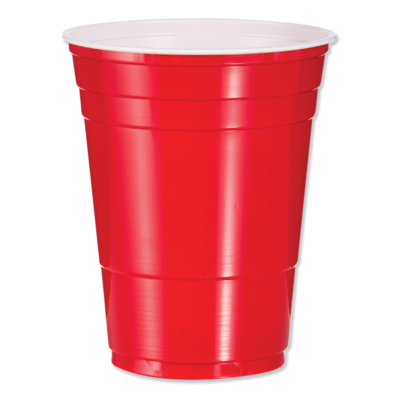 Dart Solo Plastic Party Cold Cups, 16 oz, Red, 50/Bag, 20 Bags/Carton