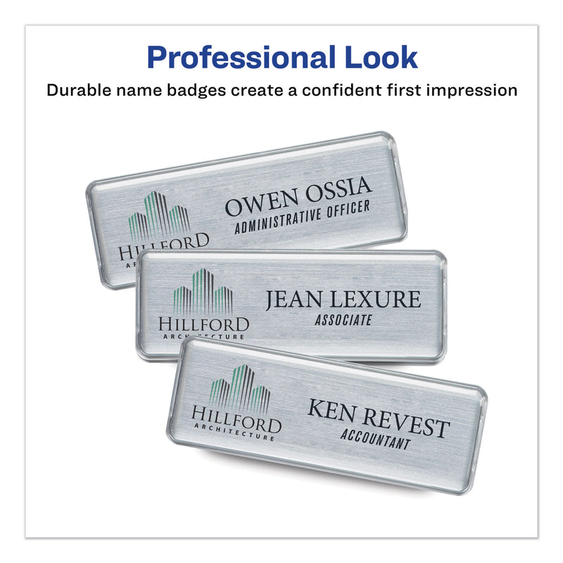 Avery The Mighty Badge Name Badge Inserts, 1 x 3, Clear, Inkjet, 20/Sheet, 5 Sheets/Pack
