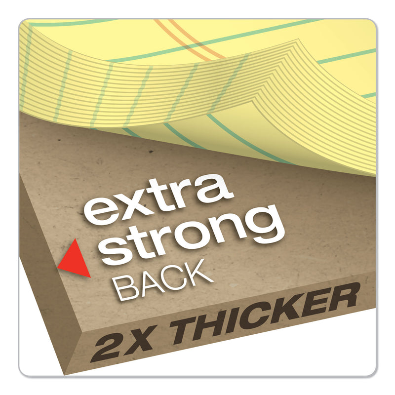 TOPS Docket Gold Ruled Perforated Pads, Wide/Legal Rule, 50 Canary-Yellow 8.5 x 11.75 Sheets, 12/Pack