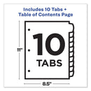 Avery Customizable TOC Ready Index Multicolor Tab Dividers, 10-Tab, 1 to 10, 11 x 8.5, White, Traditional Color Tabs, 1 Set