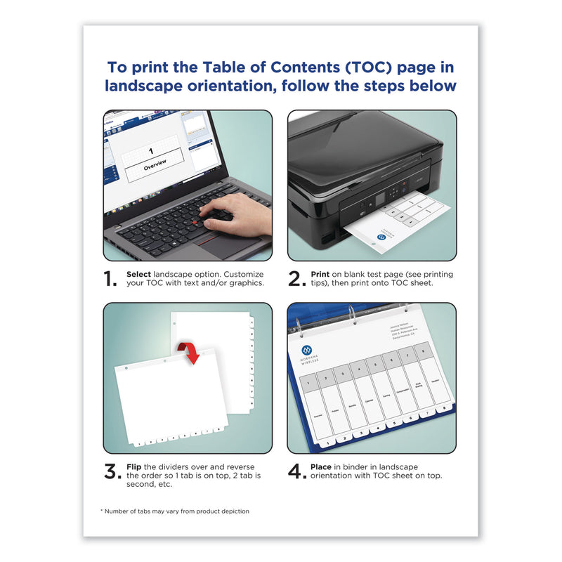 Avery Customizable TOC Ready Index Multicolor Tab Dividers, 26-Tab, A to Z, 11 x 8.5, White, Traditional Color Tabs, 1 Set
