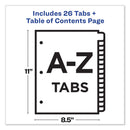 Avery Customizable TOC Ready Index Multicolor Tab Dividers, 26-Tab, A to Z, 11 x 8.5, White, Traditional Color Tabs, 1 Set