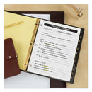 Avery Preprinted Black Leather Tab Dividers w/Gold Reinforced Edge, 12-Tab, Jan. to Dec., 11 x 8.5, Buff, 1 Set