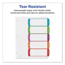 Avery Customizable TOC Ready Index Multicolor Tab Dividers, 5-Tab, 1 to 5, 11 x 8.5, White, Contemporary Color Tabs, 1 Set