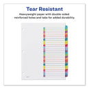 Avery Customizable TOC Ready Index Multicolor Tab Dividers, 26-Tab, A to Z, 11 x 8.5, White, Contemporary Color Tabs, 1 Set