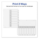 Avery Customizable TOC Ready Index Black and White Dividers, 10-Tab, 1 to 10, 11 x 8.5, 1 Set