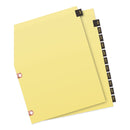 Avery Preprinted Black Leather Tab Dividers w/Copper Reinforced Holes, 12-Tab, Jan. to Dec., 11 x 8.5, Buff, 1 Set
