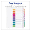 Avery Customizable TOC Ready Index Multicolor Tab Dividers, Extra Wide Tabs, 10-Tab, 1 to 10, 11 x 9.25, White, 1 Set