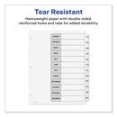 Avery Customizable TOC Ready Index Black and White Dividers, 12-Tab, Jan. to Dec., 11 x 8.5, 1 Set