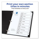 Avery Customizable TOC Ready Index Black and White Dividers, 8-Tab, 1 to 8, 11 x 8.5, 1 Set