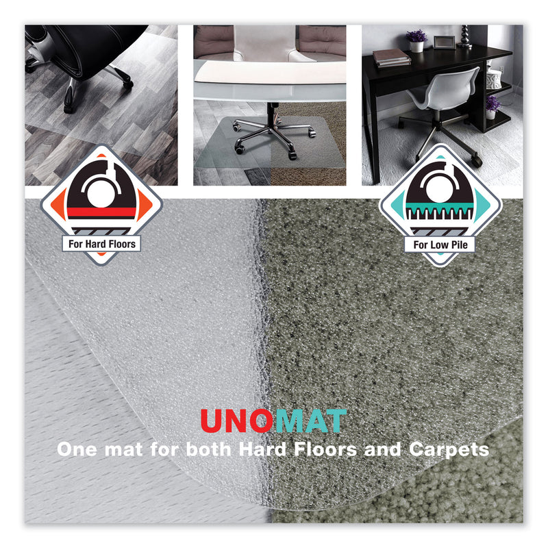 Floortex Cleartex Unomat Anti-Slip Chair Mat for Hard Floors/Flat Pile Carpets, 60 x 48, Clear