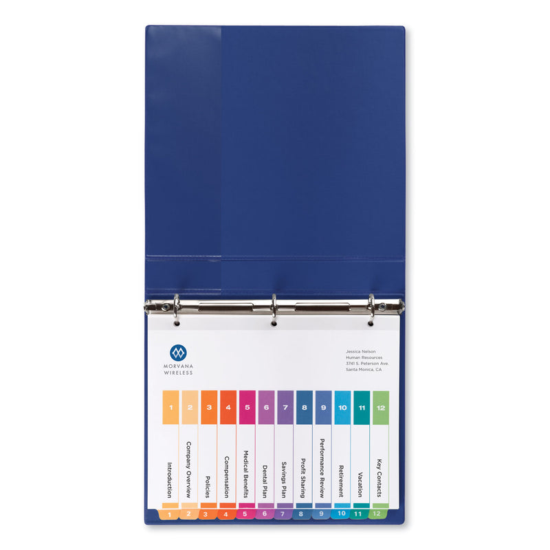 Avery Customizable TOC Ready Index Multicolor Tab Dividers, 12-Tab, 1 to 12, 11 x 8.5, White, Traditional Color Tabs, 1 Set