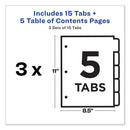 Avery Customizable Table of Contents Ready Index Dividers with Multicolor Tabs, 5-Tab, 1 to 5, 11 x 8.5, White, 3 Sets