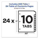 Avery Customizable TOC Ready Index Multicolor Tab Dividers, Uncollated, 10-Tab, 1 to 10, 11 x 8.5, White, 24 Sets