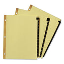 Avery Preprinted Black Leather Tab Dividers w/Gold Reinforced Edge, 31-Tab, 1 to 31, 11 x 8.5, Buff, 1 Set
