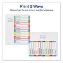 Avery Customizable TOC Ready Index Multicolor Tab Dividers, 12-Tab, 1 to 12, 11 x 8.5, White, Contemporary Color Tabs, 1 Set
