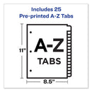 Avery Preprinted Laminated Tab Dividers with Copper Reinforced Holes, 25-Tab, A to Z, 11 x 8.5, Buff, 1 Set