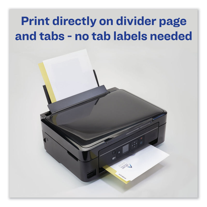 Avery Customizable Print-On Dividers, 3-Hole Punched, 5-Tab, 11 x 8.5, White, 5 Sets